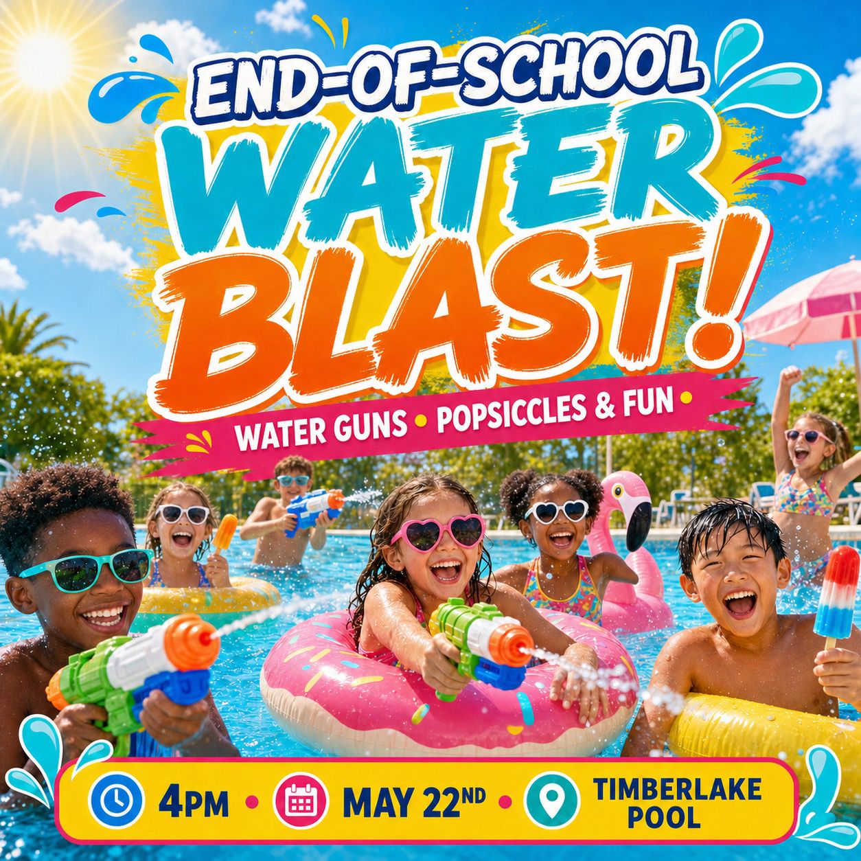End-of-School Water Blast flyer